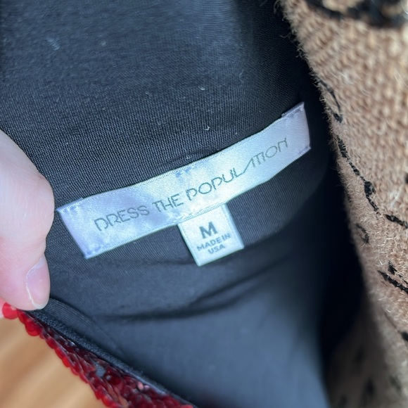 Dress the Population Tabitha Sequin Mini Dress Red - Picture 7 of 9